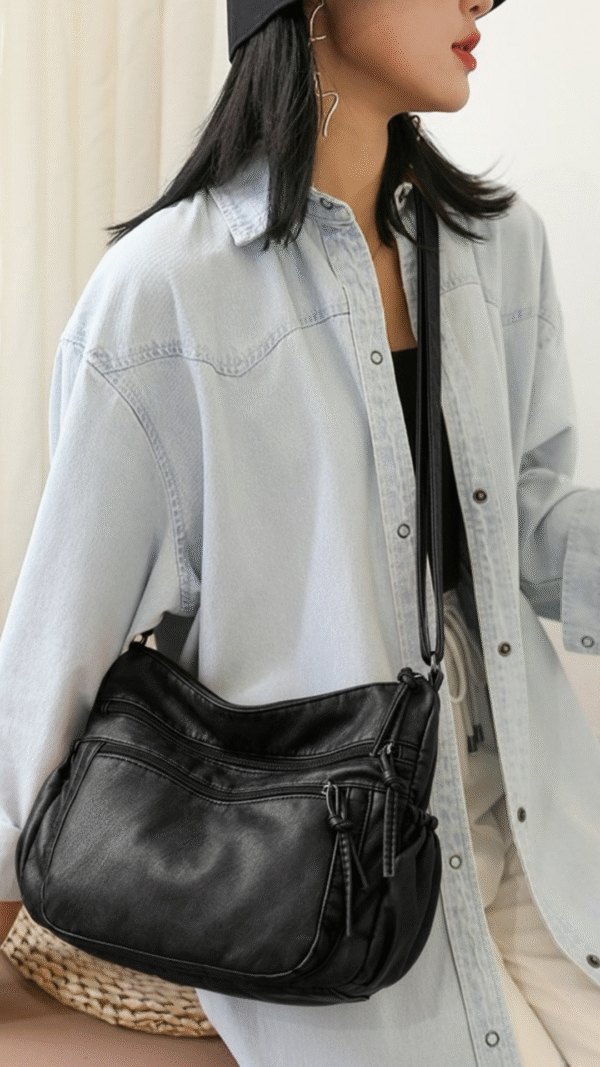 Bolso Bandolera Vintage Negro 5