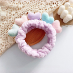 Diadema Vincha Animada Corazones Morado