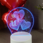 Lampara Corazon 3D Azul