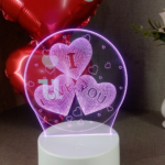 Lampara Corazon 3D Morado