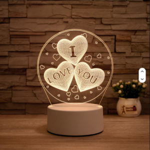 Corazón 3D Lampara Portátil - Multicolor